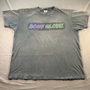 VTG 1992 Body Glove Mens XL T Shirt Gray Single Stitch Sun Faded USA